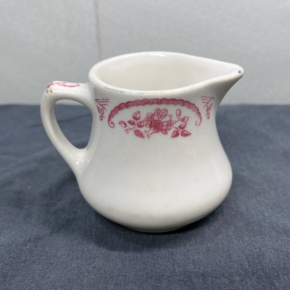 Homer Laughlin 50s Creamer Pink Floral Best China Vintage Restaurant Ware 3in